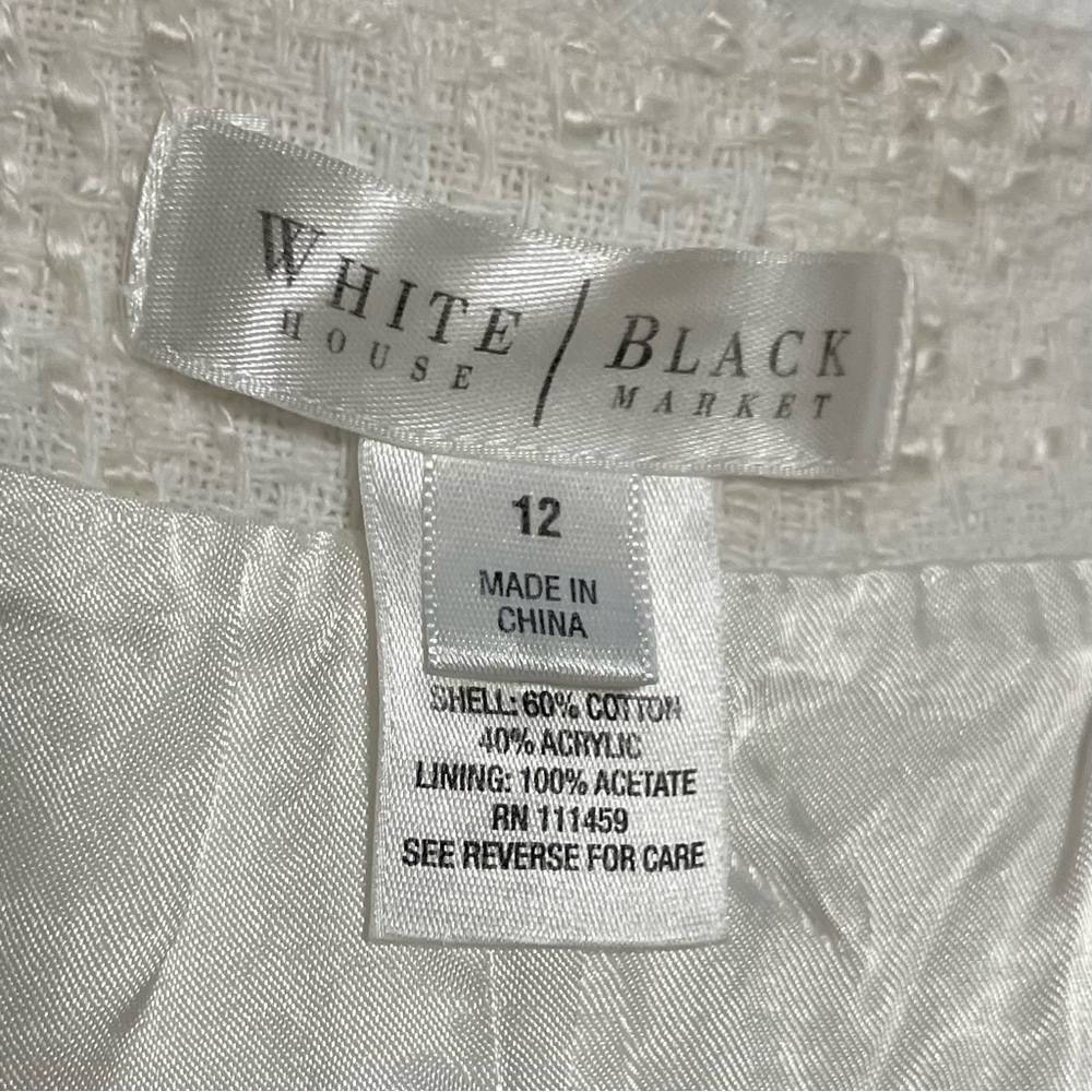 White House Black Market White Mini Pencil Skirt Ruffled - Picture 3 of 5